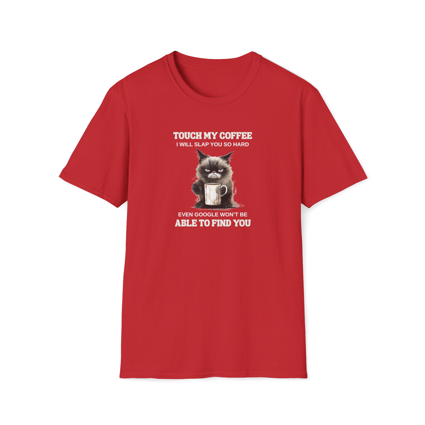 Prémiové Bavlněné Unisex Triko "Coffee Guard Cat"