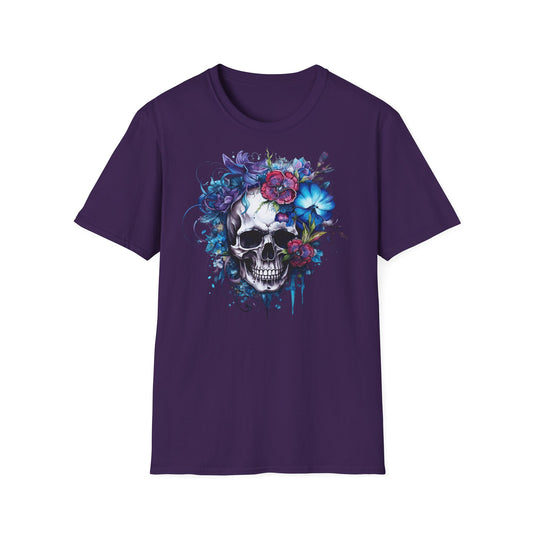 Prémiové Bavlněné Unisex Triko "Floral Skull"