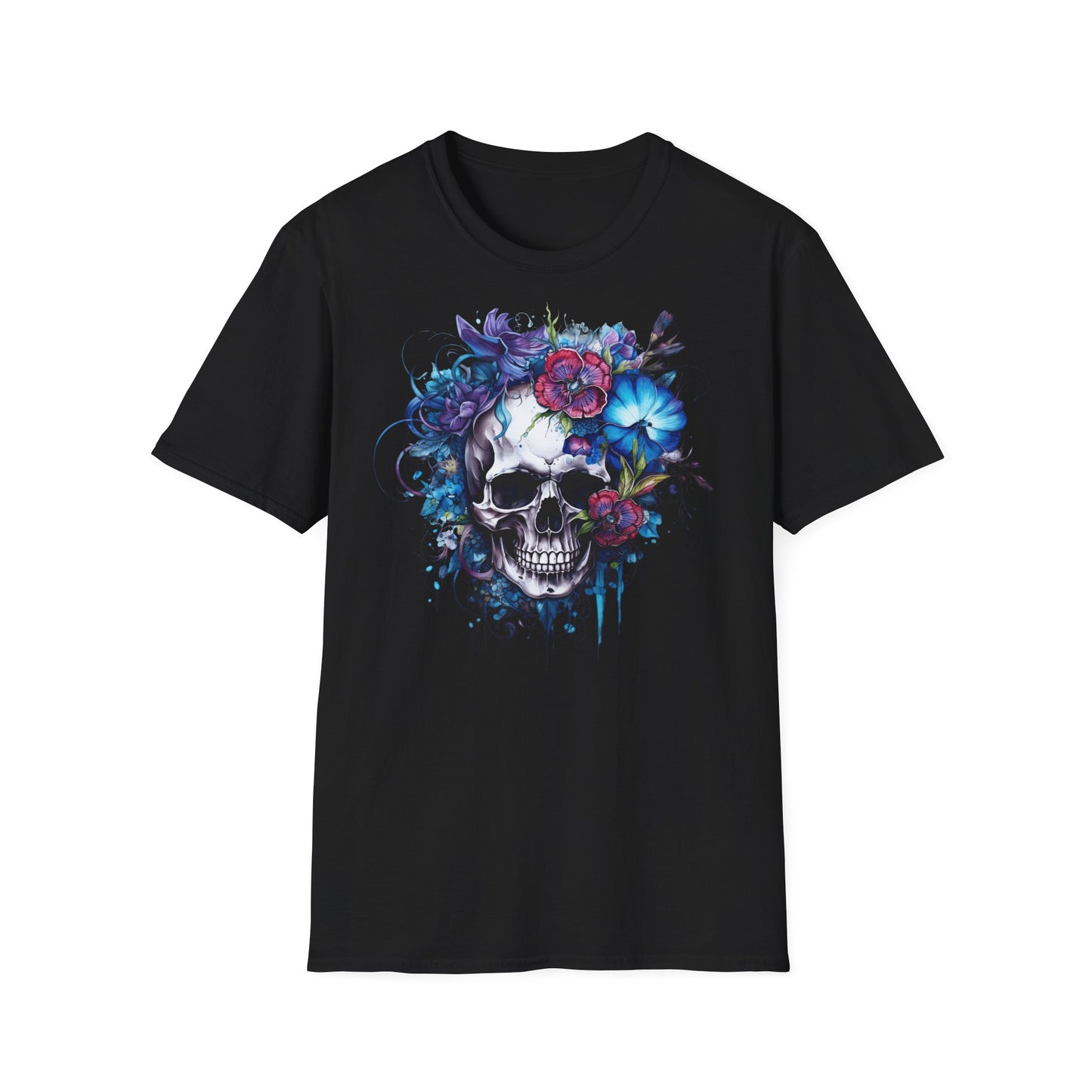 Prémiové Bavlněné Unisex Triko "Floral Skull"