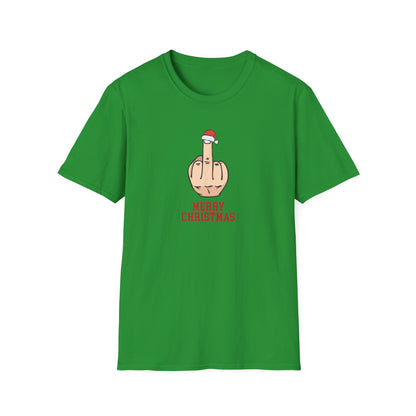 Prémiové Bavlněné Unisex Triko "Rude Merry Christmas"