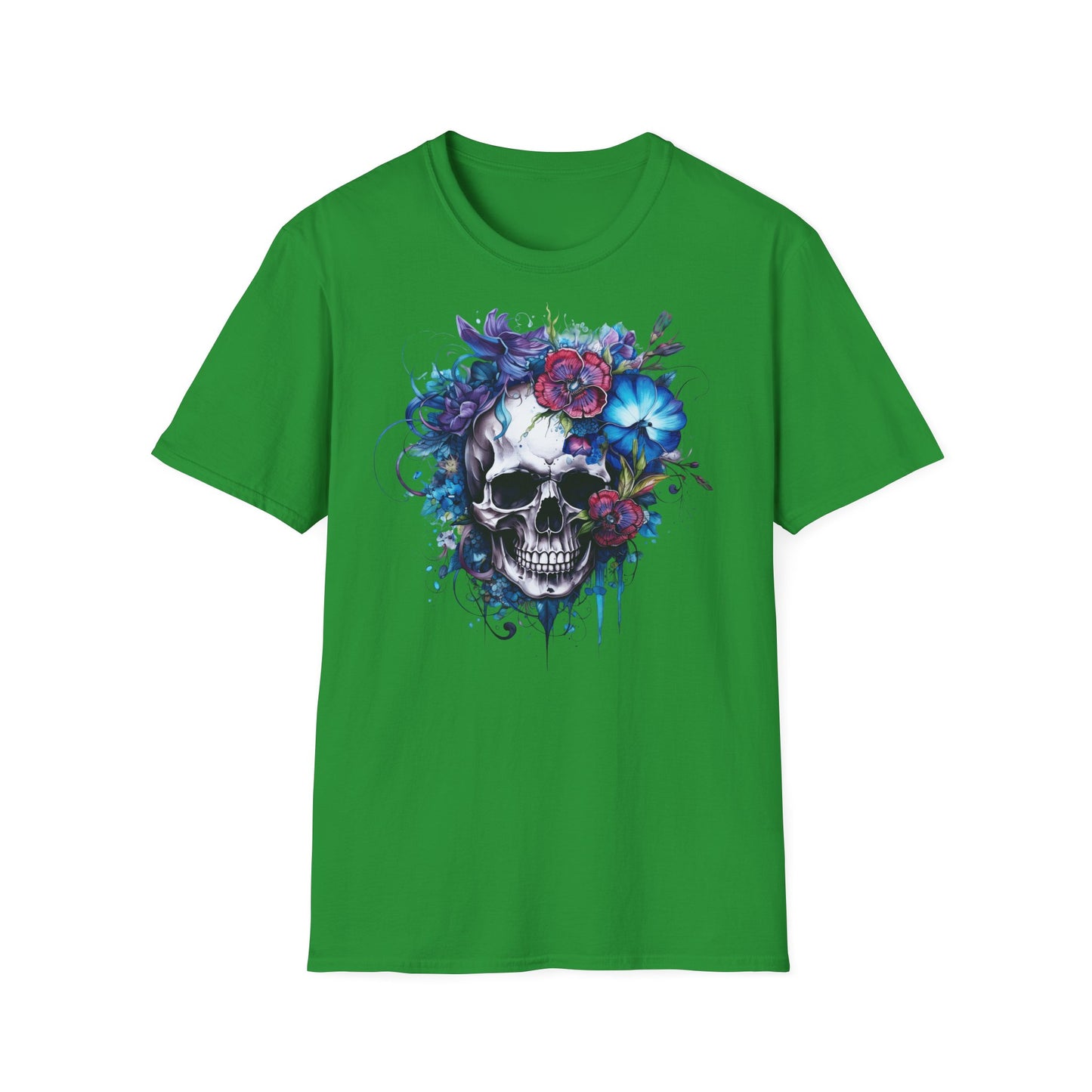 Prémiové Bavlněné Unisex Triko "Floral Skull"