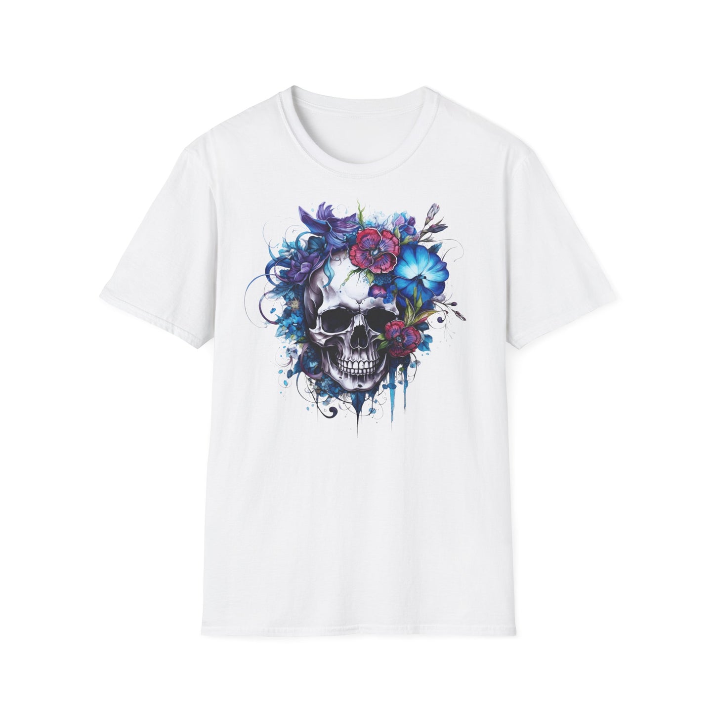 Prémiové Bavlněné Unisex Triko "Floral Skull"