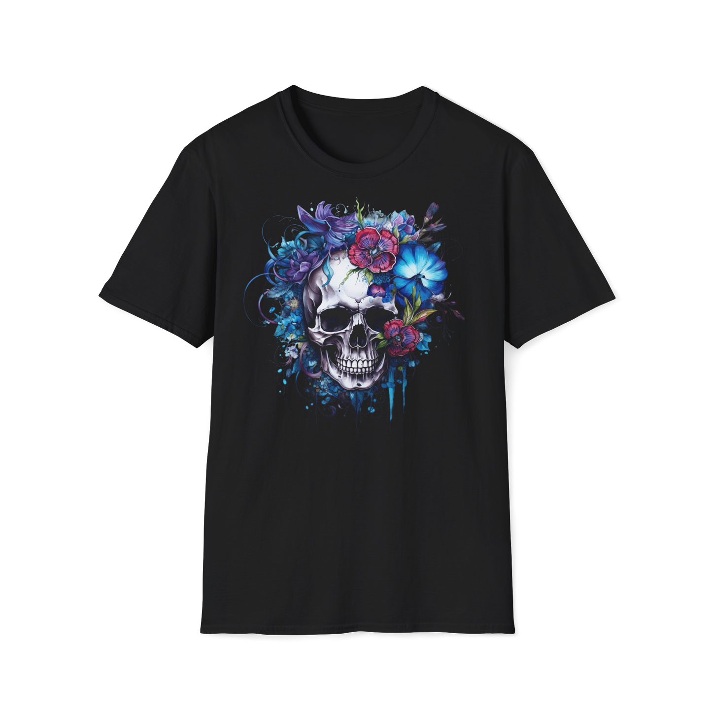 Prémiové Bavlněné Unisex Triko "Floral Skull"