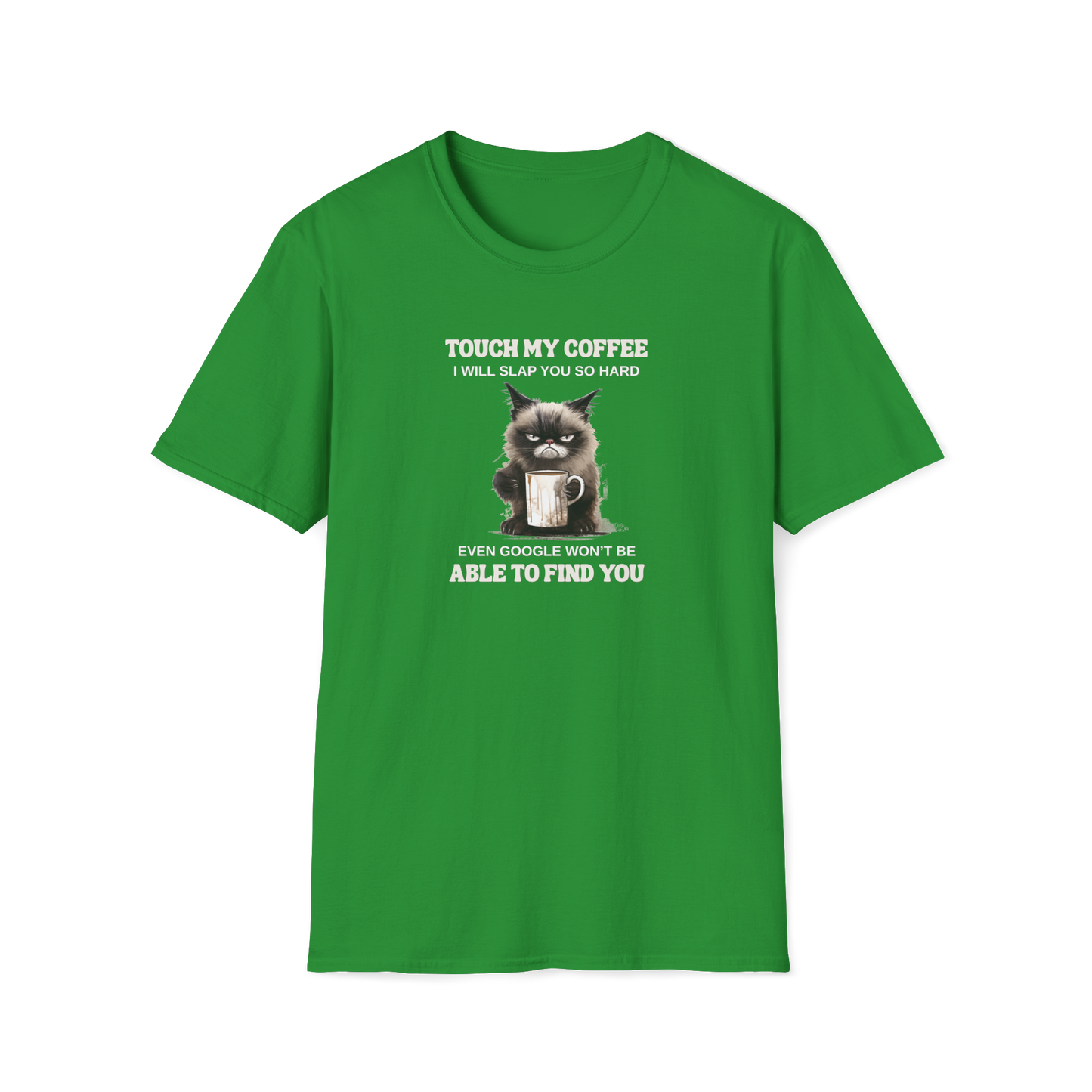 Prémiové Bavlněné Unisex Triko "Coffee Guard Cat"