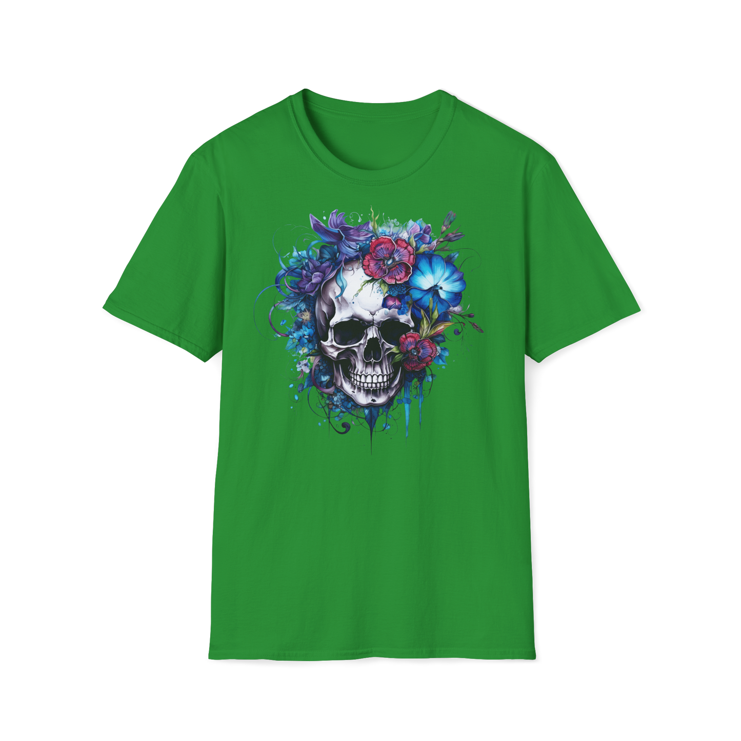 Prémiové Bavlněné Unisex Triko "Floral Skull"