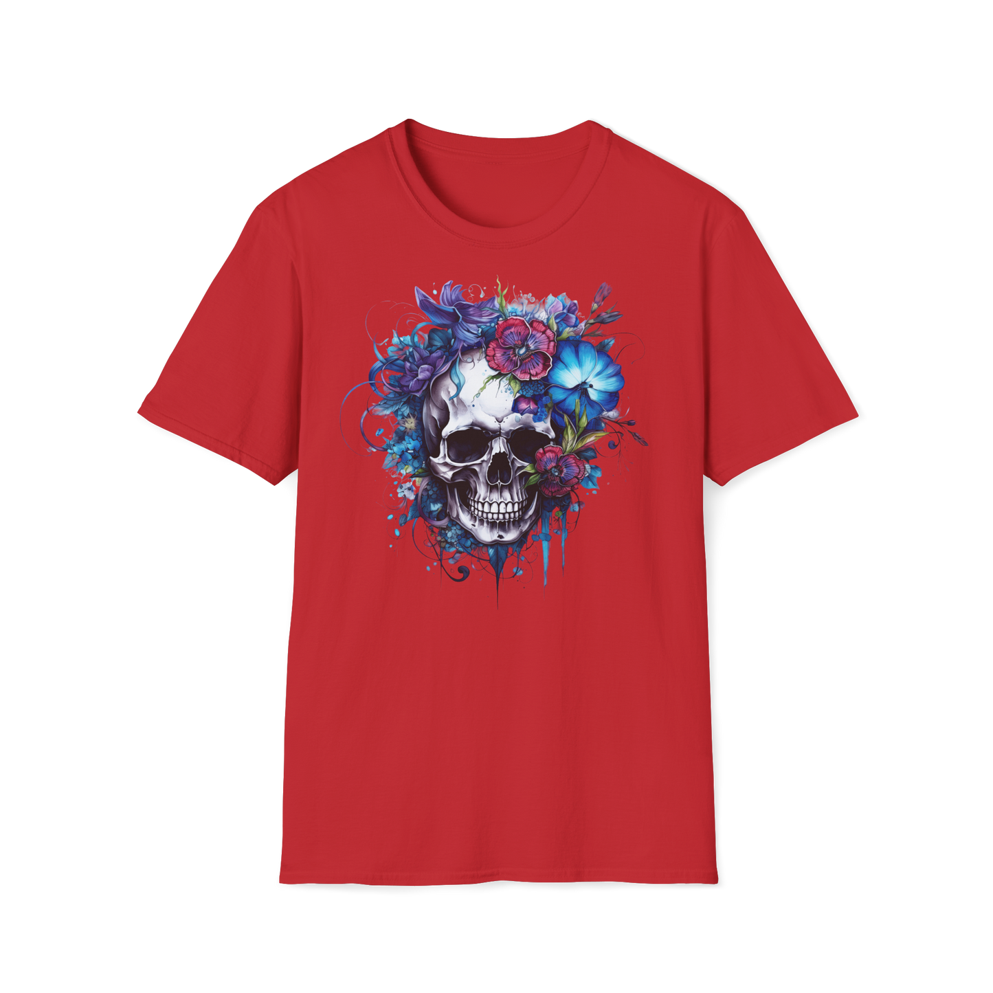 Prémiové Bavlněné Unisex Triko "Floral Skull"
