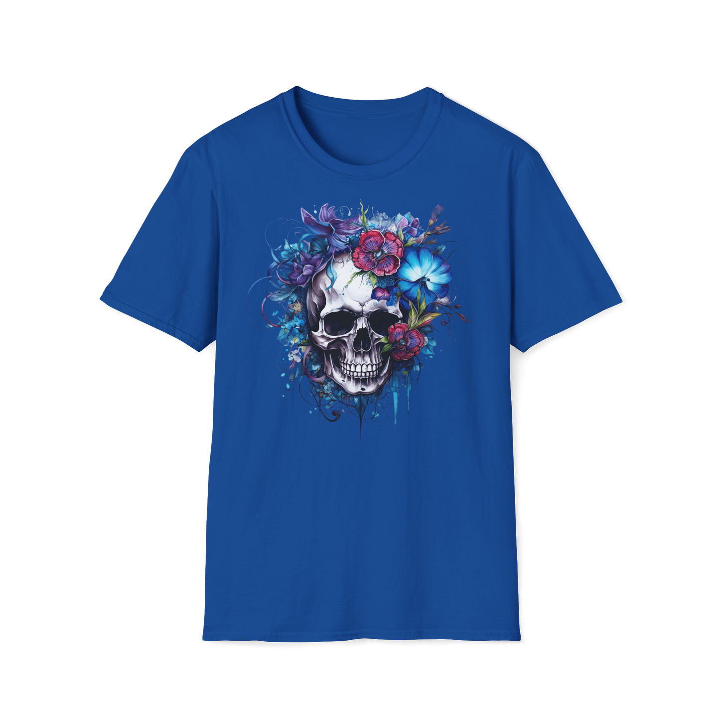 Prémiové Bavlněné Unisex Triko "Floral Skull"