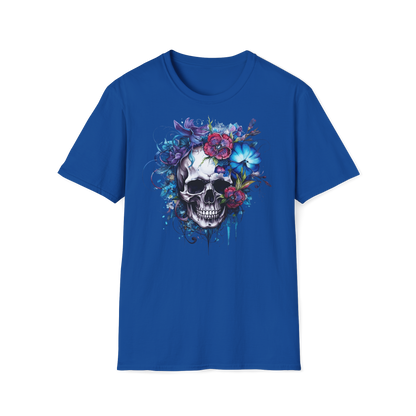 Prémiové Bavlněné Unisex Triko "Floral Skull"
