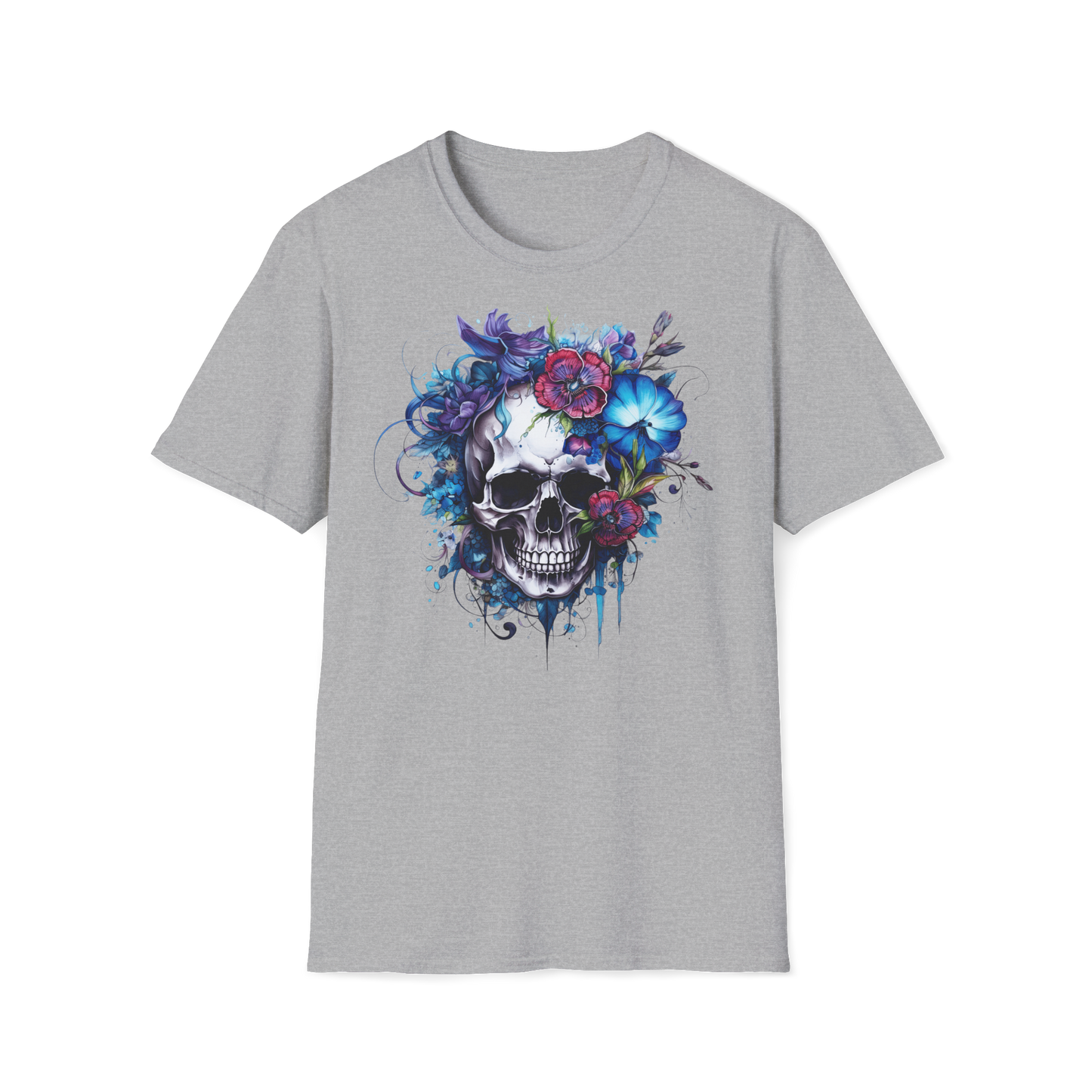 Prémiové Bavlněné Unisex Triko "Floral Skull"