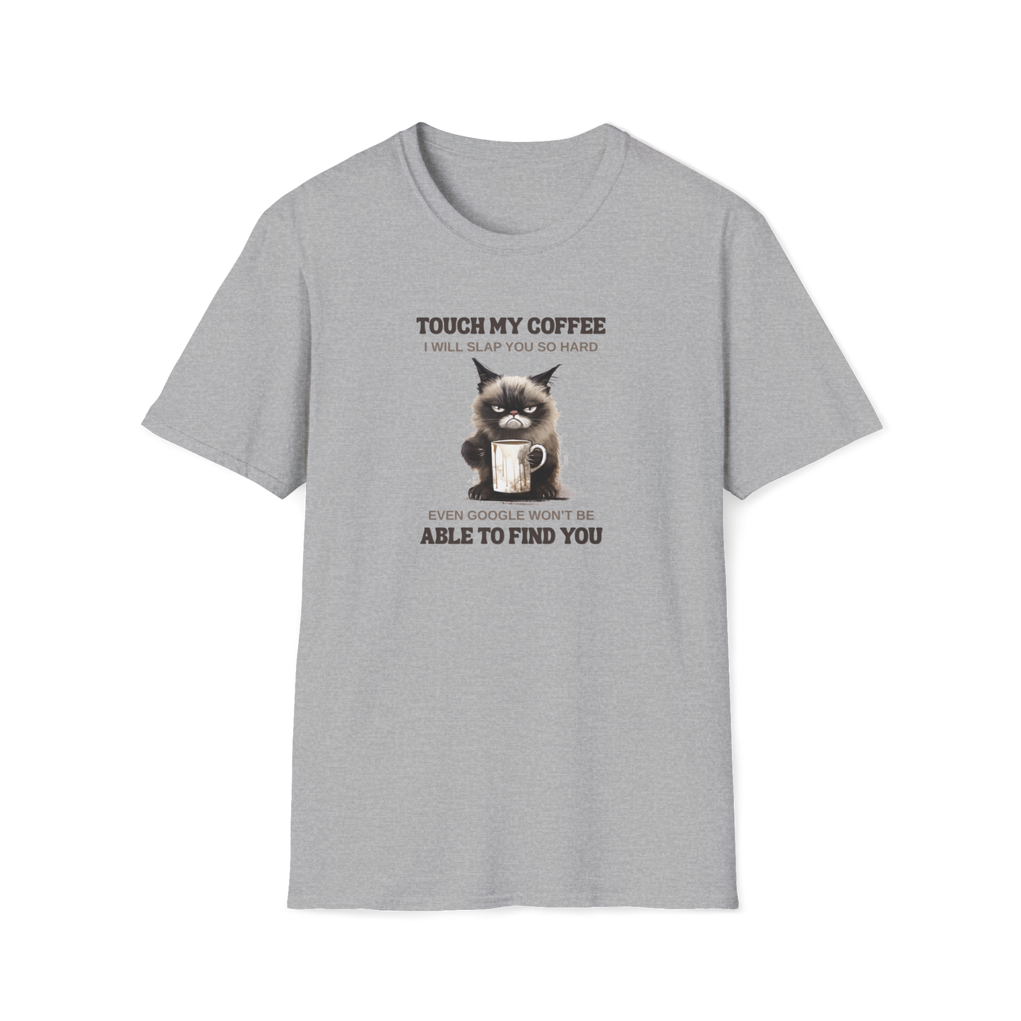 Prémiové Bavlněné Unisex Triko "Coffee Guard Cat"