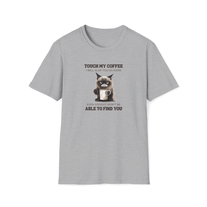 Prémiové Bavlněné Unisex Triko "Coffee Guard Cat"