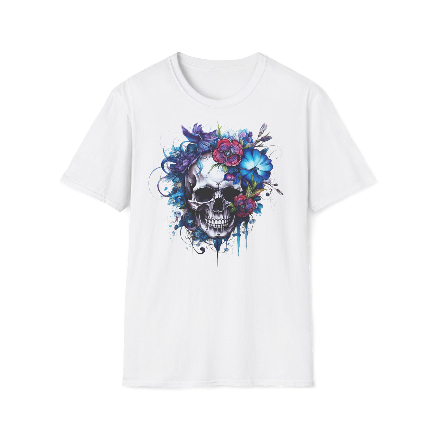 Prémiové Bavlněné Unisex Triko "Floral Skull"