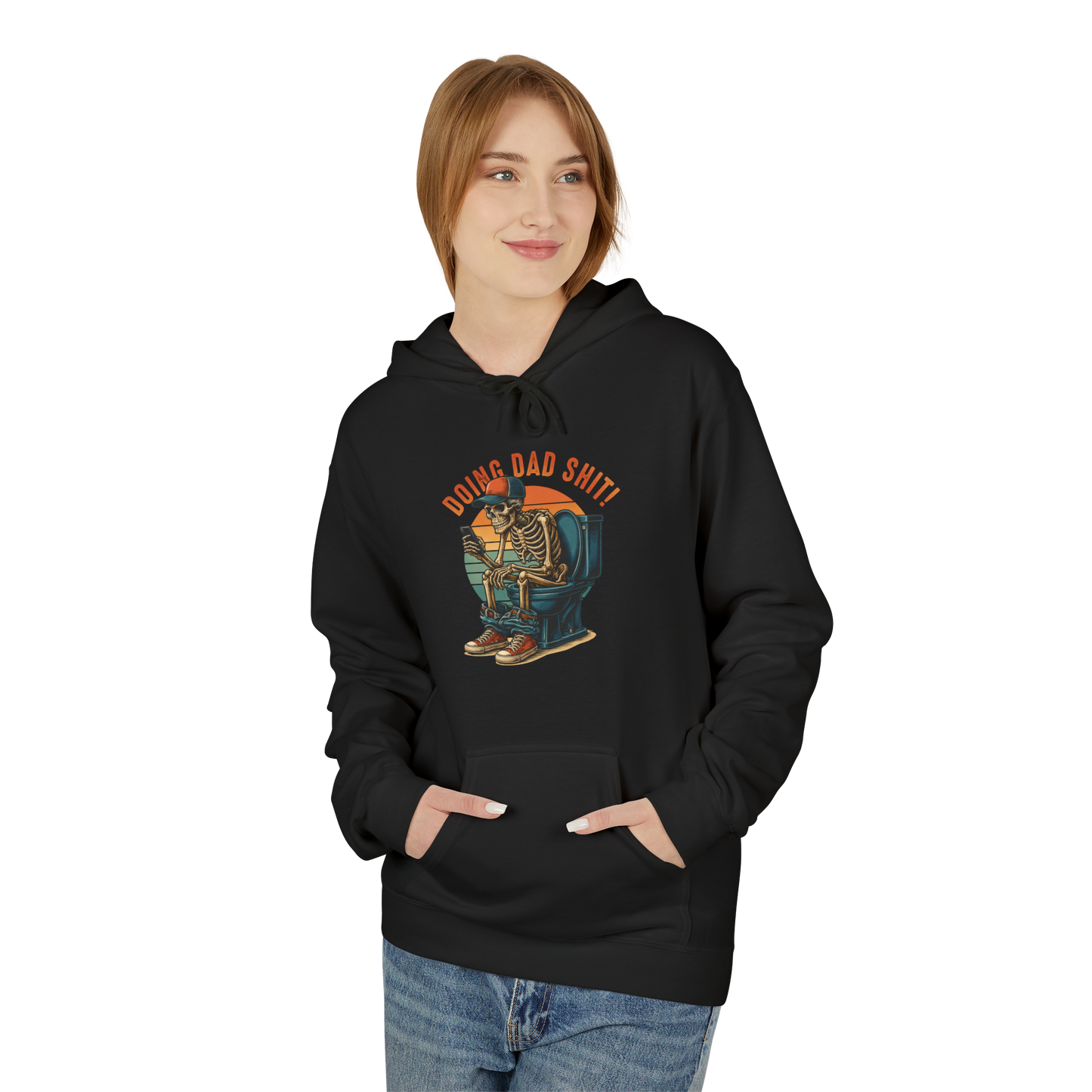 Bavlněná Unisex Mikina "Skeleton Dad Graphic"