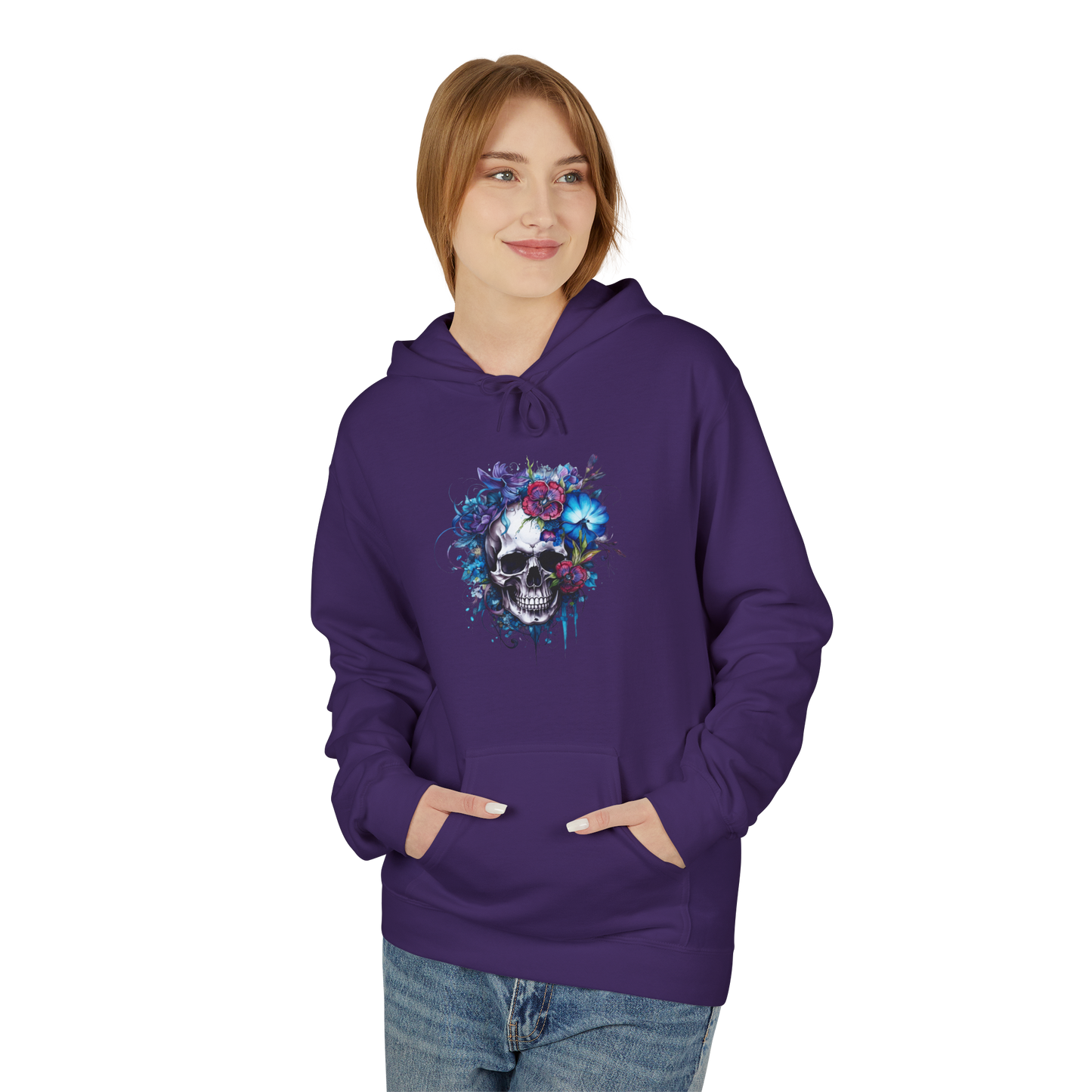 Bavlněná Unisex Mikina "Floral Skull Graphic"