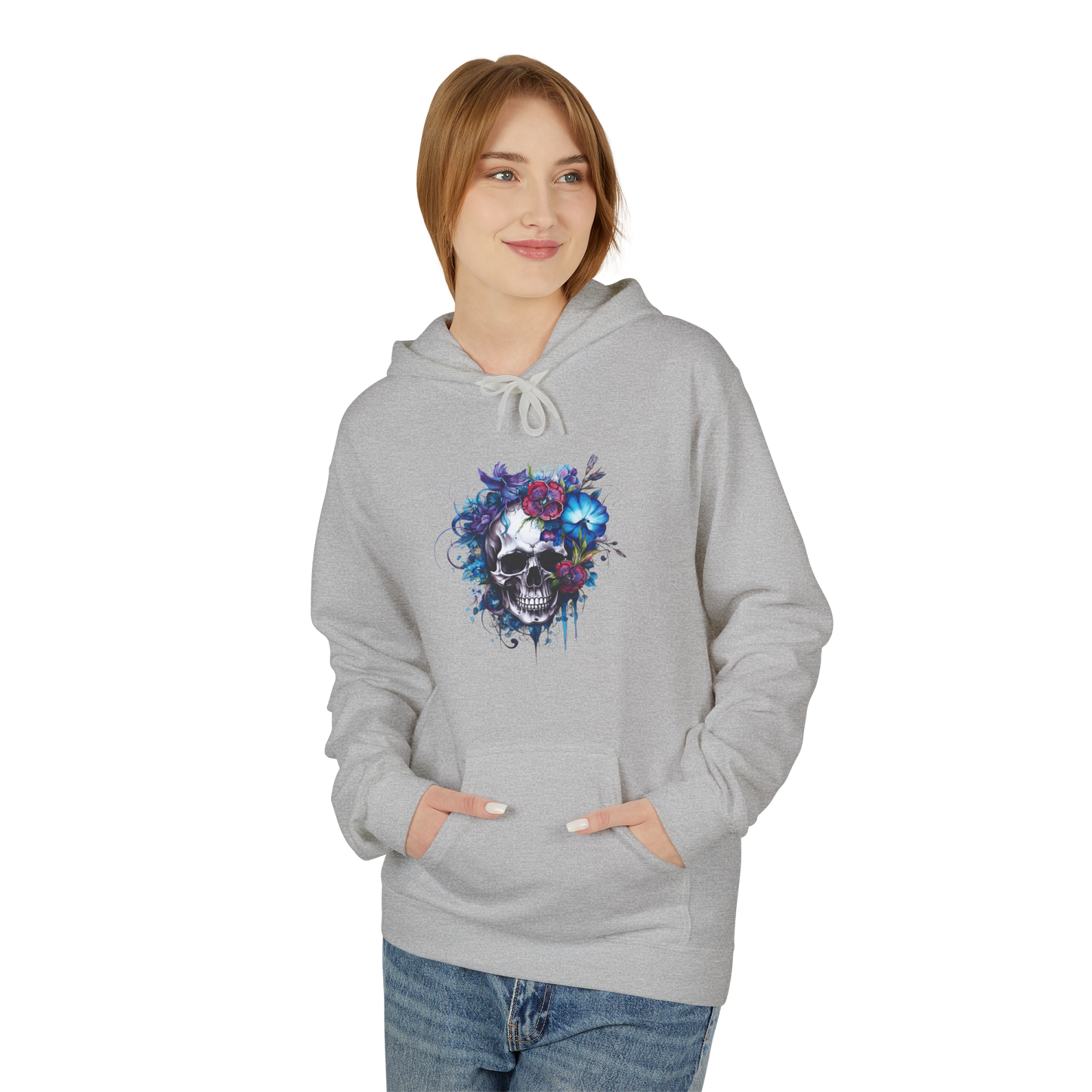 Bavlněná Unisex Mikina "Floral Skull Graphic"