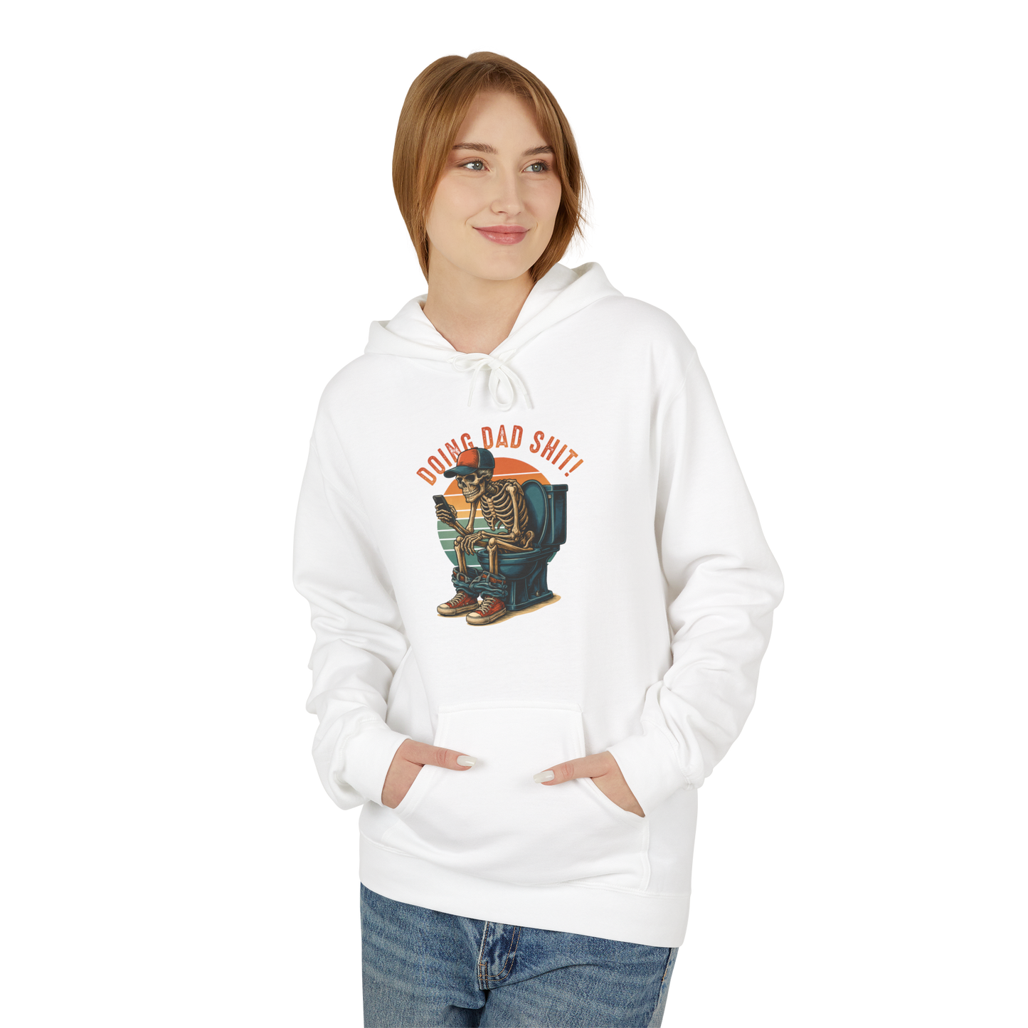 Bavlněná Unisex Mikina "Skeleton Dad Graphic"