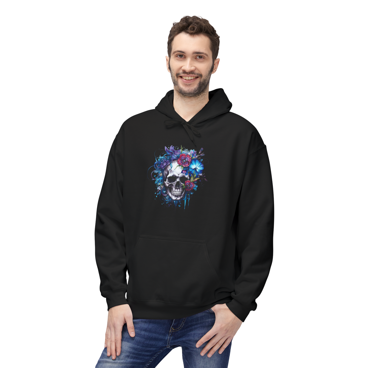 Bavlněná Unisex Mikina "Floral Skull Graphic"