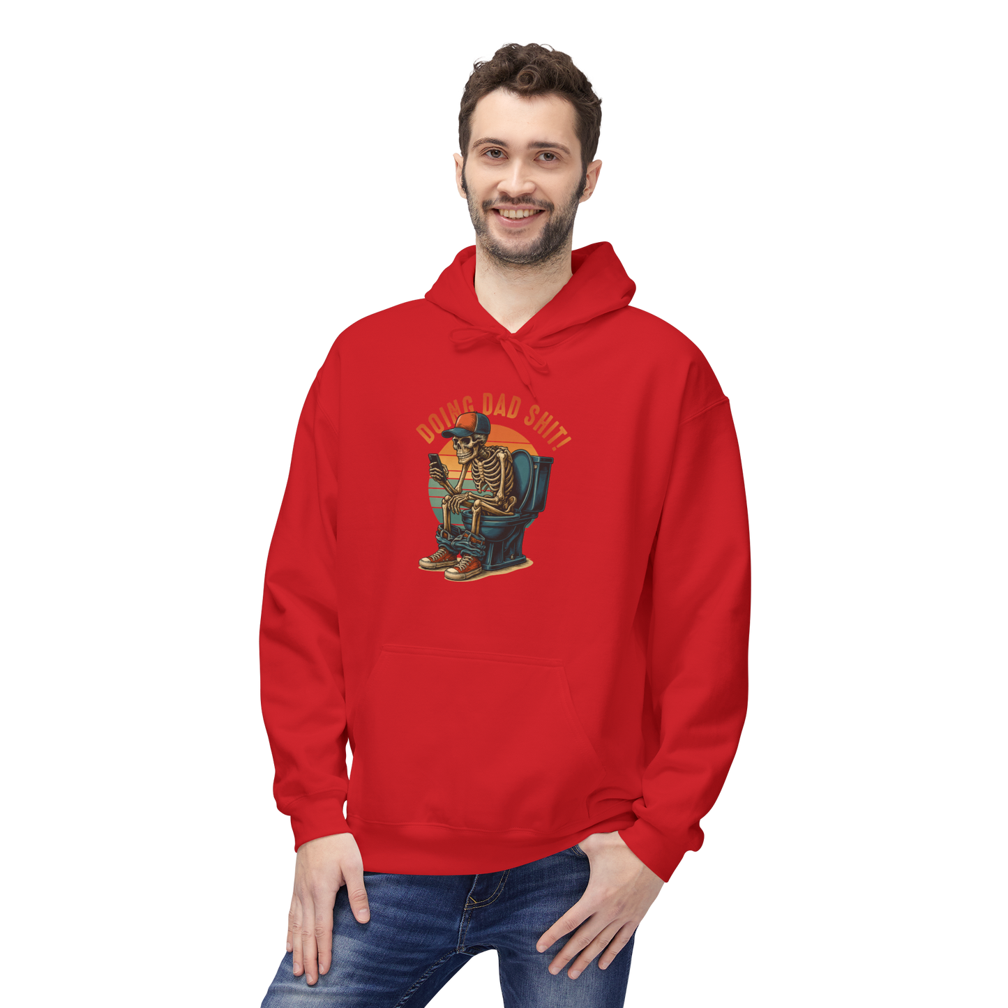 Bavlněná Unisex Mikina "Skeleton Dad Graphic"
