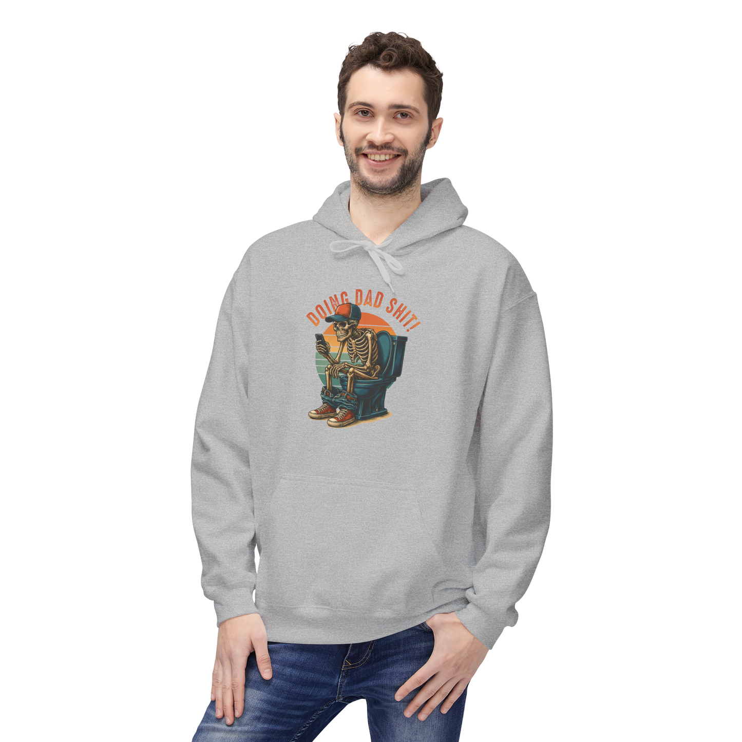 Bavlněná Unisex Mikina "Skeleton Dad Graphic"