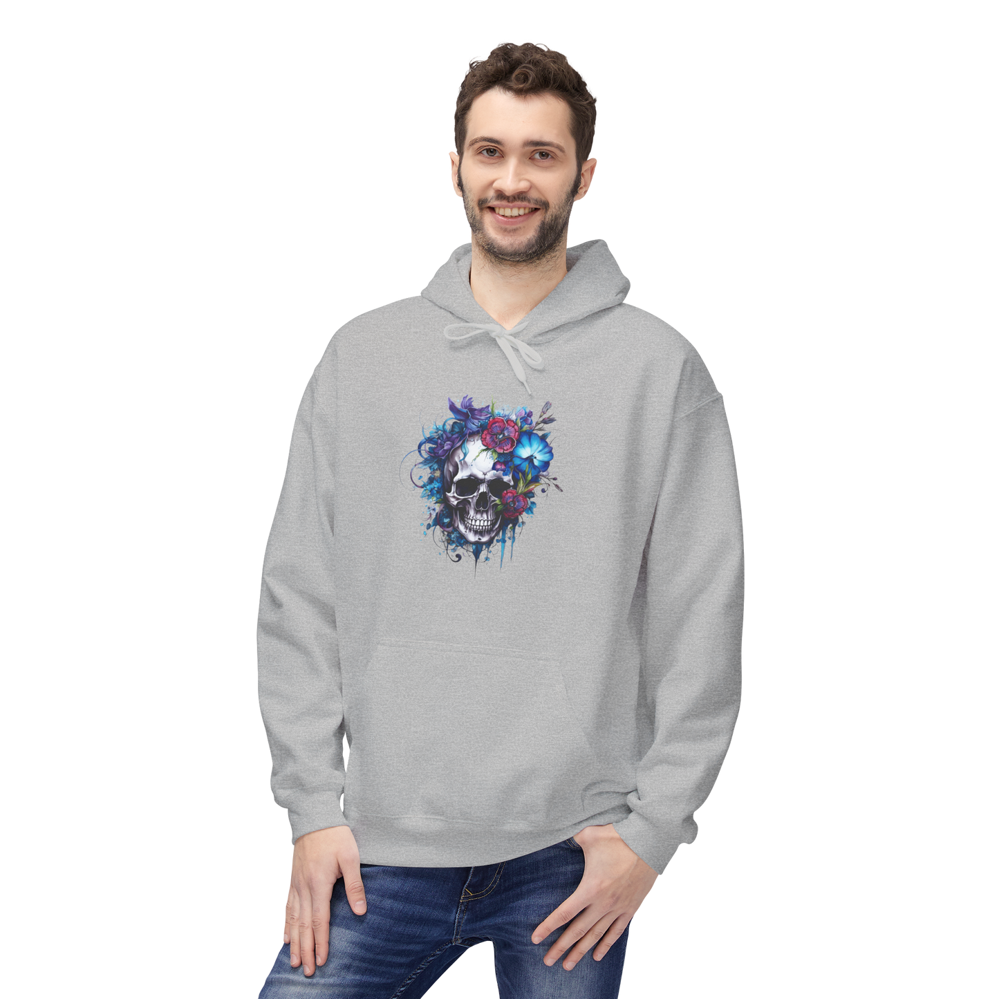 Bavlněná Unisex Mikina "Floral Skull Graphic"